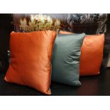 Various Cushions As Found X 3 Orange And Grey
