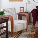 Dublin Armchair Pairing traditional design with rustic pattern, this striped armchair is the perfect