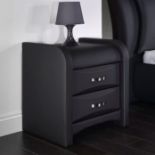 Steel 2 Drawer Bedside Table Fully Assembled Bedside Unit With Brushed Steel Effect Handles A