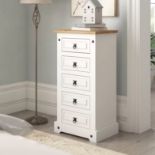 Farmhouse Tall Boy A traditional five drawer stunning farmhouse style tall boy nspired by