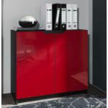 Bordeaux Gloss Combi Chest High Gloss Two Door Console In Bordeaux Red A Real Statement Piece That