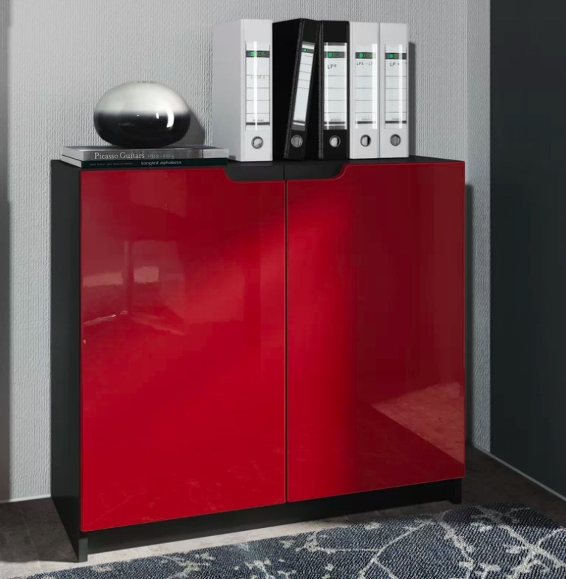 Bordeaux Gloss Combi Chest High Gloss Two Door Console In Bordeaux Red A Real Statement Piece That