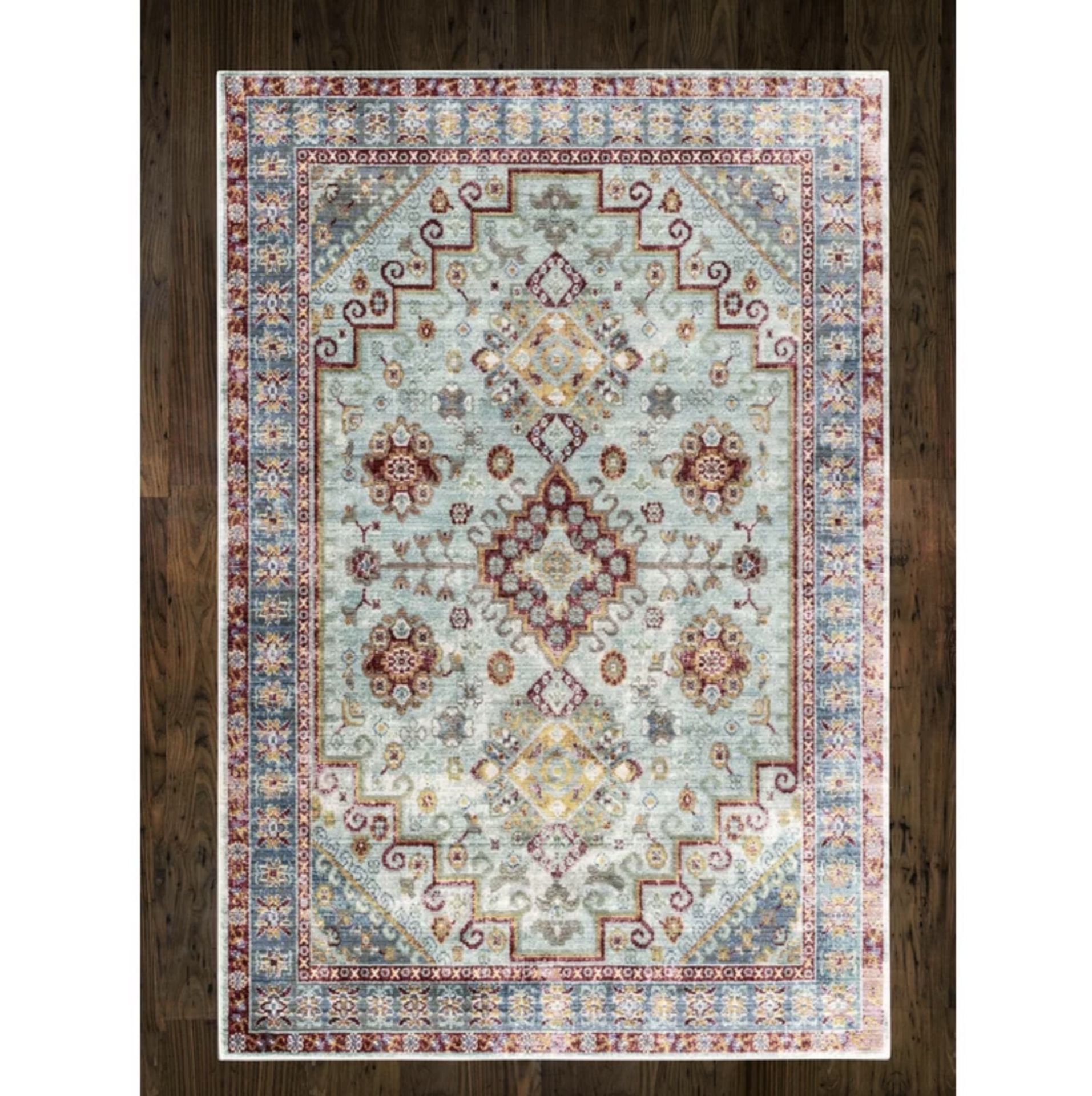 Aqua Rug The Rug has a soft silky touch with a cotton backing. It has a sophisticated colouring