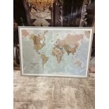 Executive World Map Framed Wall Art 140 X 100cm