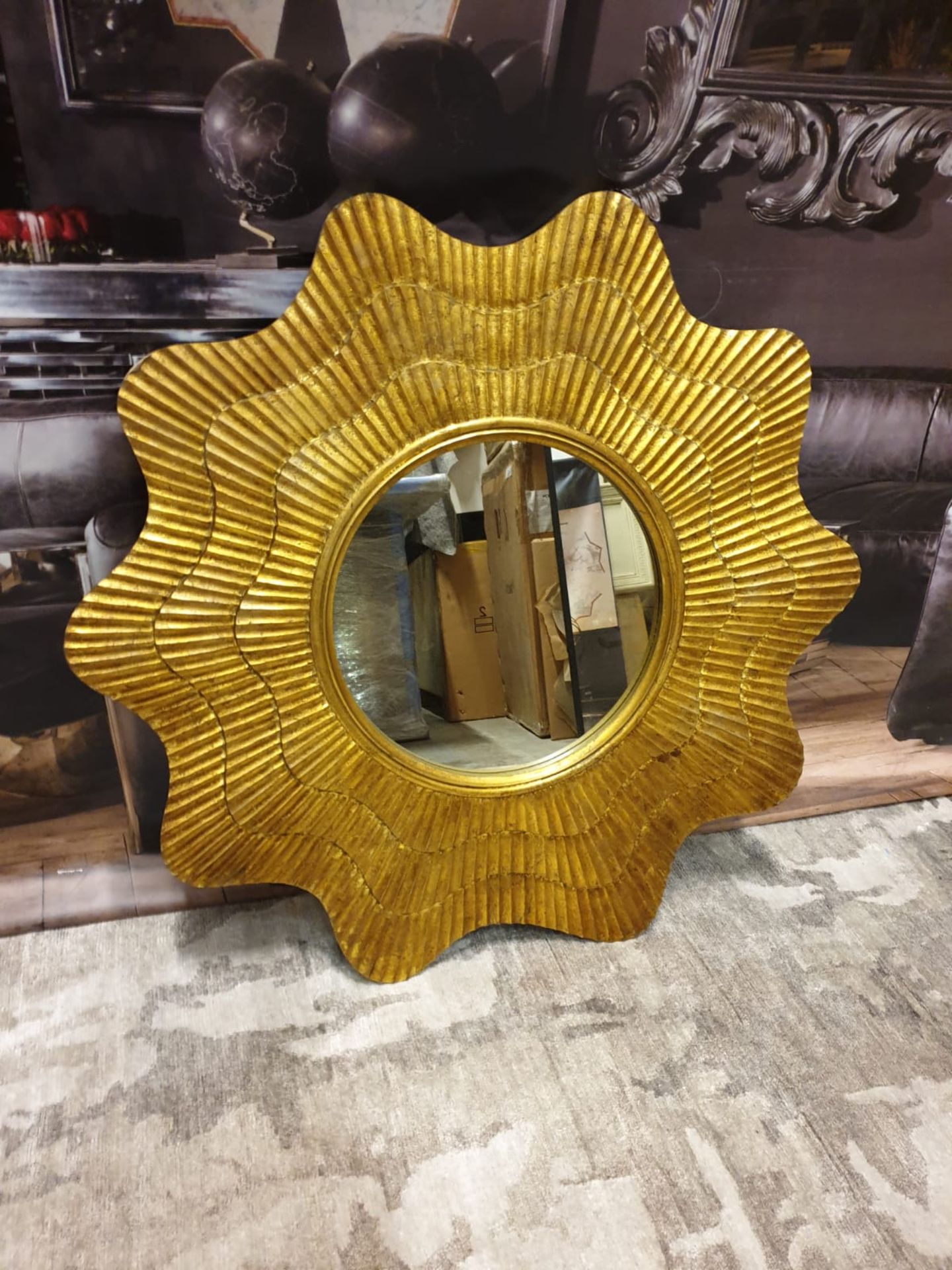Gilded Wall Accent Mirror 90cm