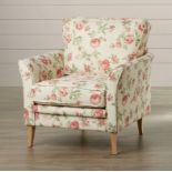 Floral Armchair Fabric upholstered Fleur De Lis Armchair Drawing on inspiration from farmhouse style