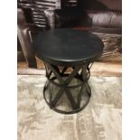 Black Metal Round Side Table 43 X 52