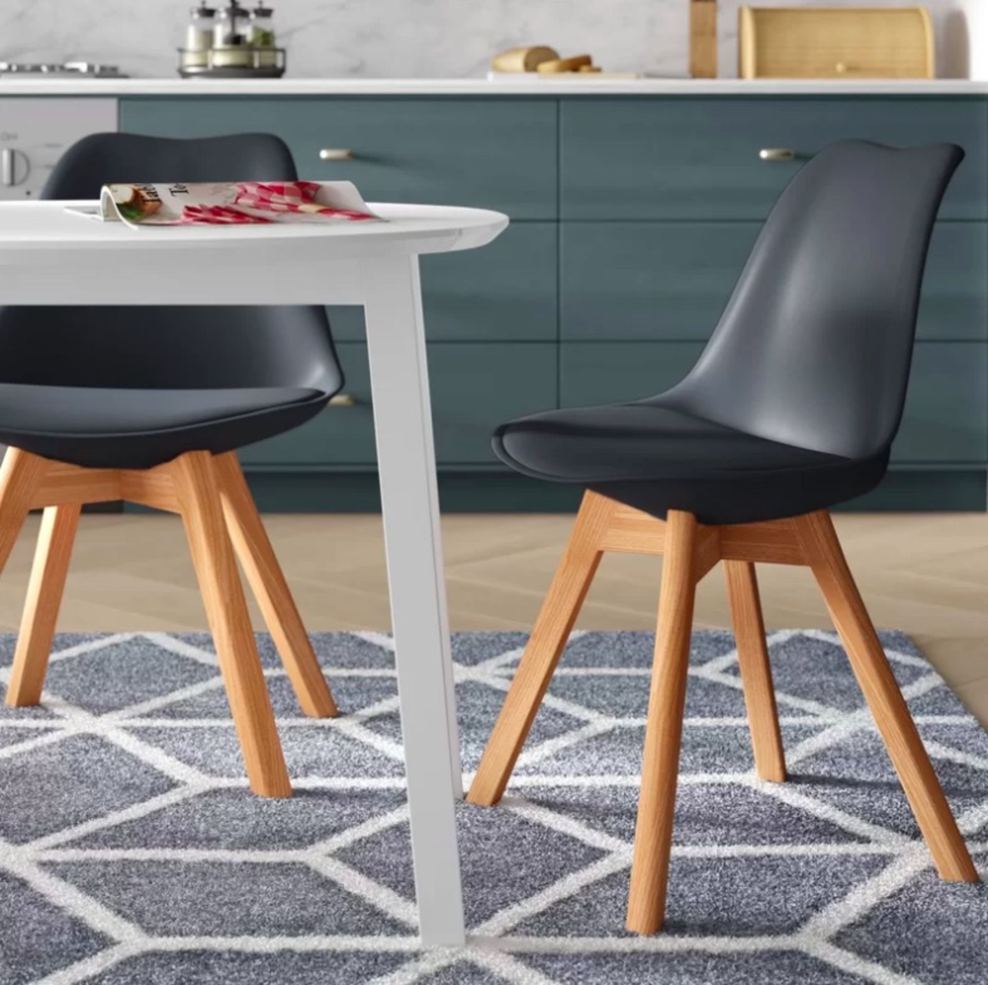 Scandi dining chair Set of 2 Embracing the cool simplicity and clean lines of the Scandinavian style