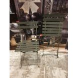 2 X Metal Folding Chairs 42 X 37 X 80