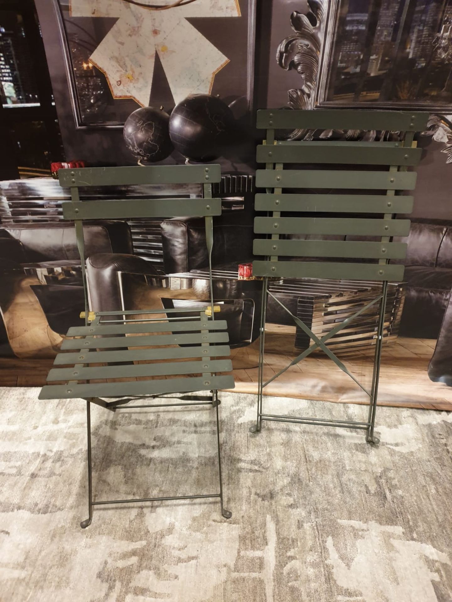 2 X Metal Folding Chairs 42 X 37 X 80