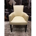 Cream Studded Curved Armchair 58 X 50 X 94