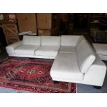 L Shaped Cream Sofa 3000 X 2140 X 600mm Soiled And Marked