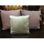 Various Cushions As Found X 3 Purple And Silver