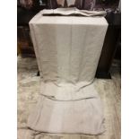 A Pair Of Drapes White And Grey Pattern With Grey Pleat To Side Each Panel 80 X 235cm