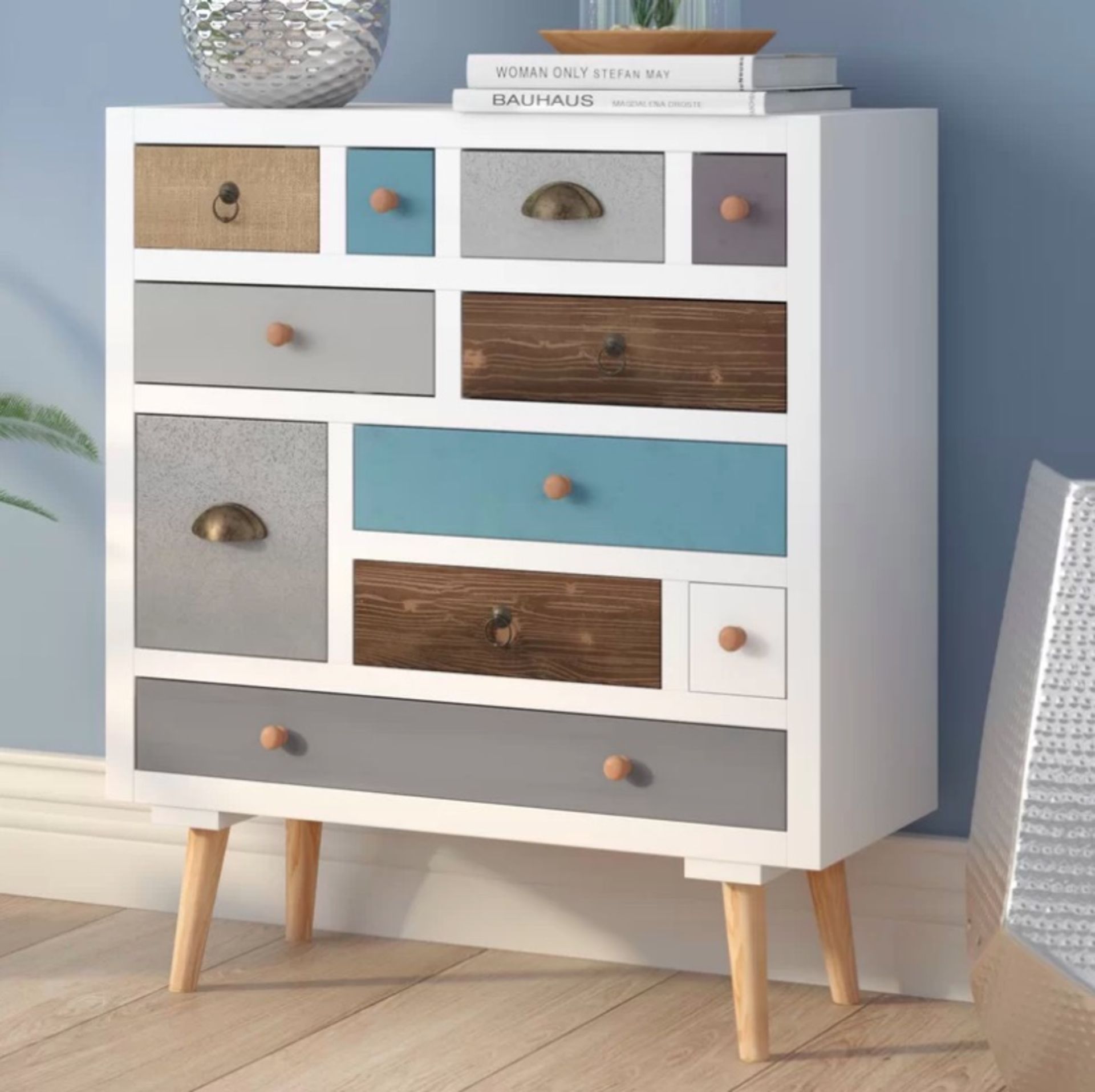 Scandi 11 Drawer Chest Showcasing a minimalist and honest look, The Chest combines a retro