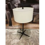 Table Lamp Black Body With Cream Shade 57cm