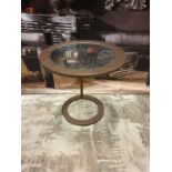 2 X Bronzed Side Table Glass Top 50 X 50 X 60