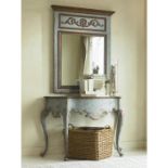 Marcelle Mirror A French Style Hall Mirror Featuring A 2-Toned Cornice Accented With A Floral