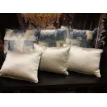 Various Cushions As Found X 6 Velveteen Blue