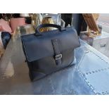 Mark Guisti Milano Briefcase Navy & Black The Milano Leather Briefcase Is A Practical And Stylish