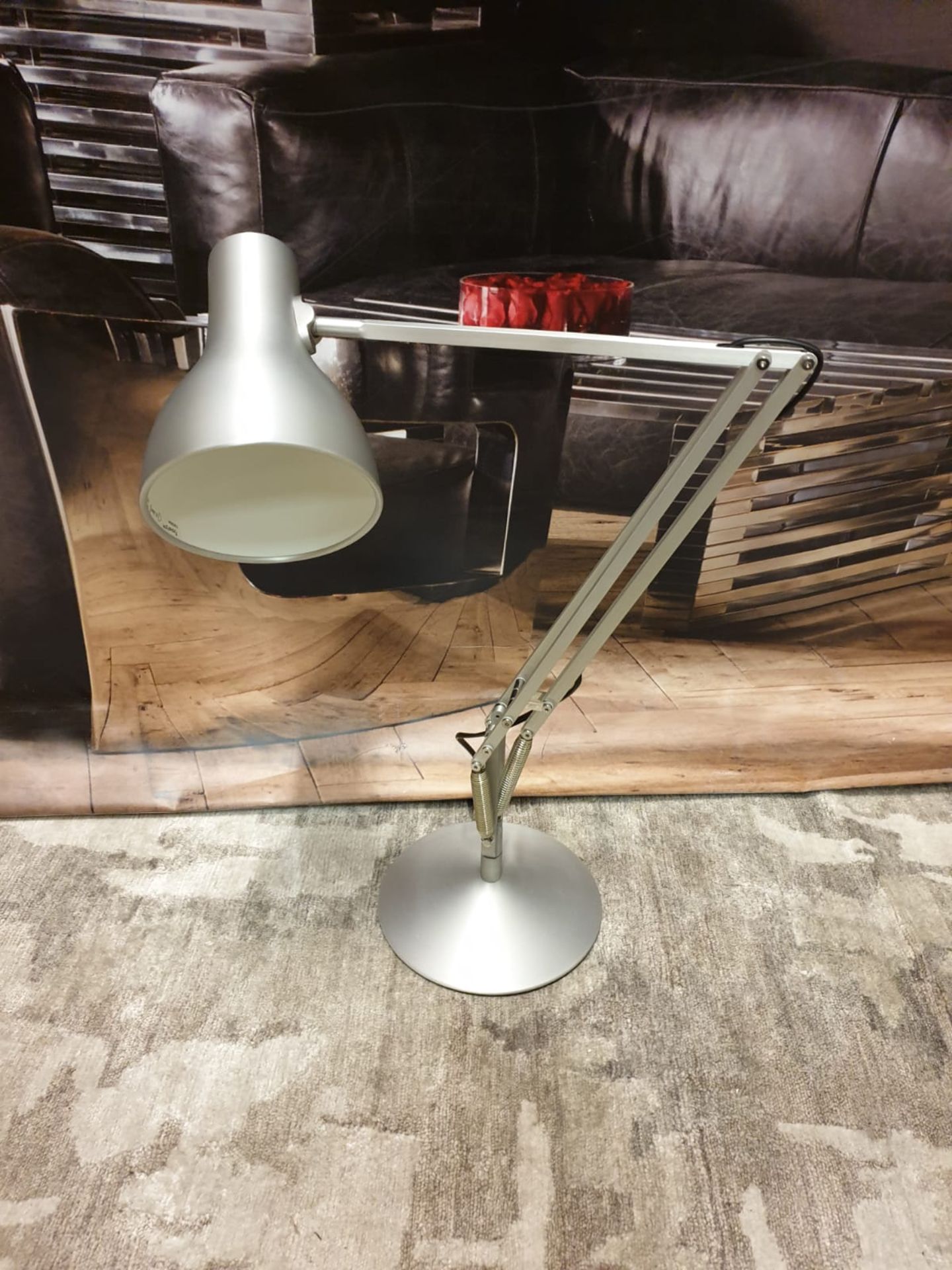 Nickel Adjustable Long Arm Lamp