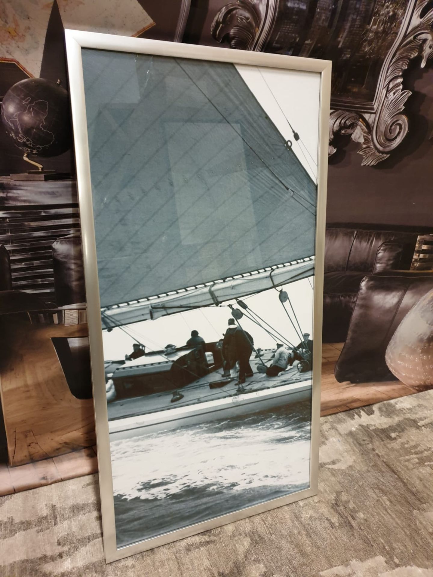 Sailing Black And White Framed Wall Art 61 X 61cm