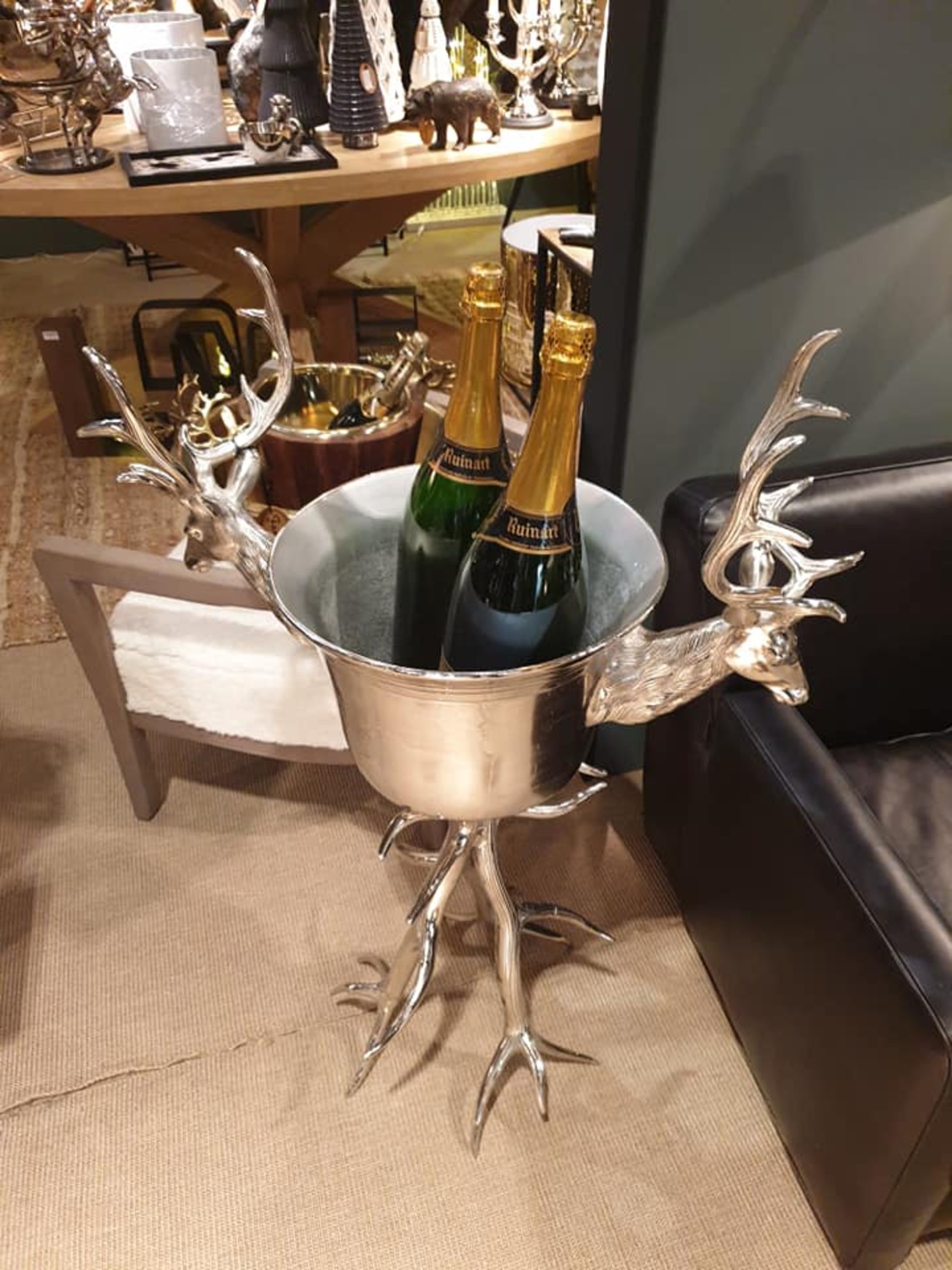A Huge Champagne Cooler Formed With Stag Heads And Antlers Floor Standing Stand Is Sure To Be The - Image 4 of 4