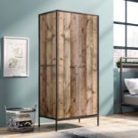 Warehouse 2 Door Wardrobe Create An Inspired Space Reminiscent Of Open Warehouses And Time-Worn