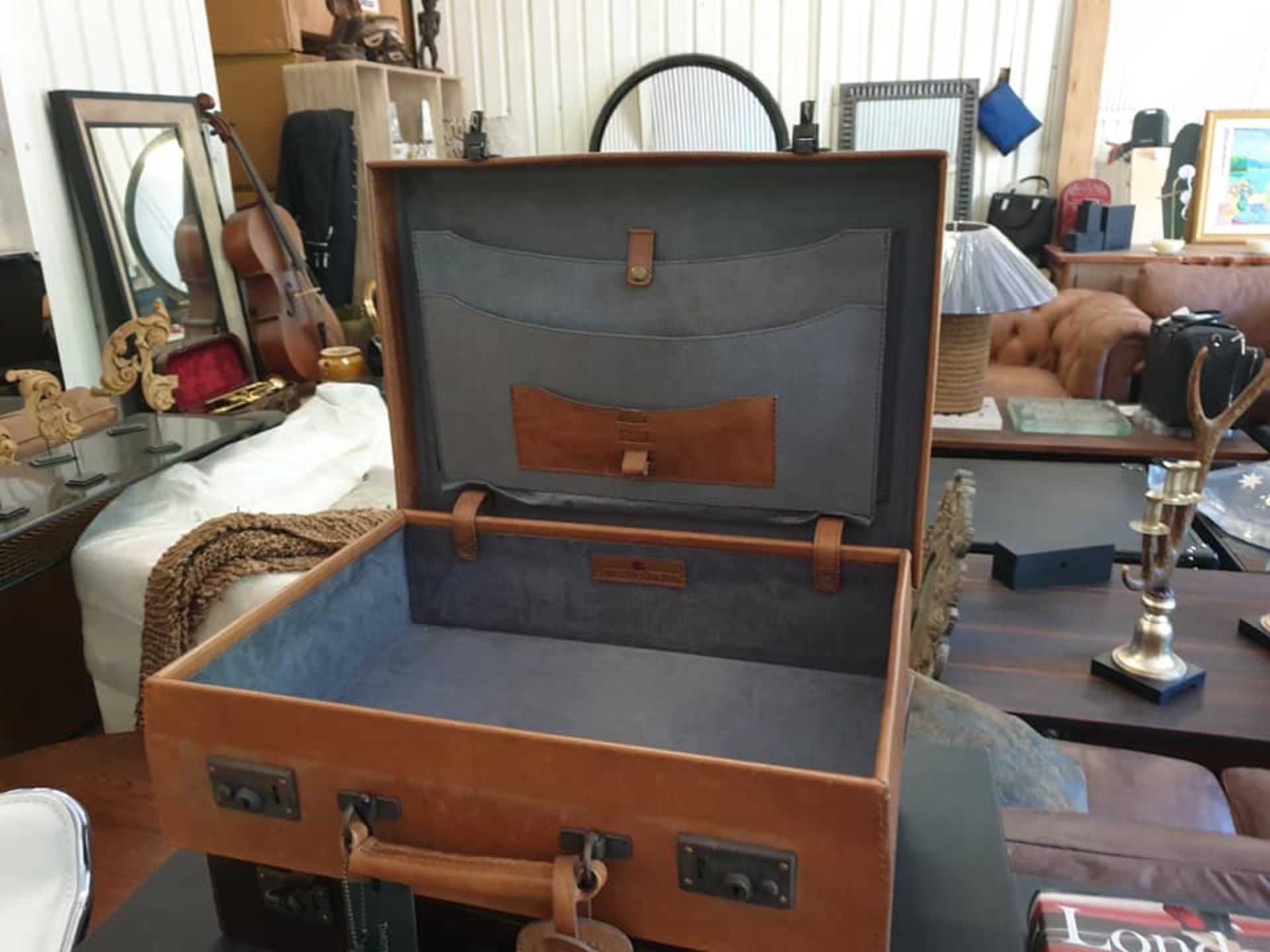 Drake Briefcase Old Saddle Nut Leather Stunning Timothy Oulton Briefcase Perfect For Retail - Image 2 of 2