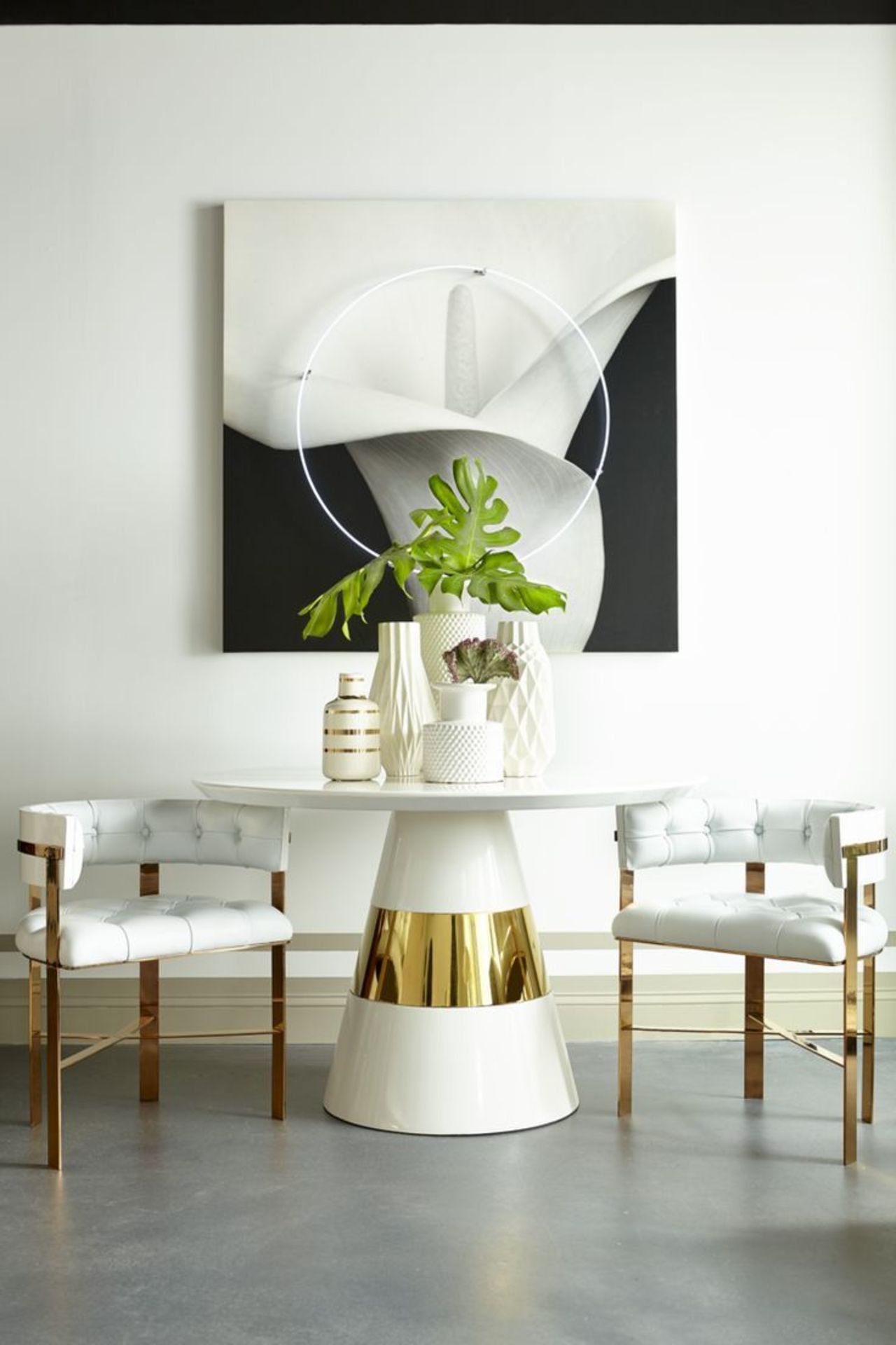 Kelly Hoppen Band Dining Table Mirrored Brass Fibre Glass Kelly's Interpretation Of The Conventional