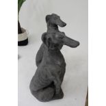 Set Of 2 Dog Sculptures Resin - Lifelike Companions 35 X 57 X 106cm (Loc Grc01)