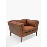 Spencer Leather Armchair The Spencer Is A Contemporary Low Height 1 Seater Sofa, Smooth Clean