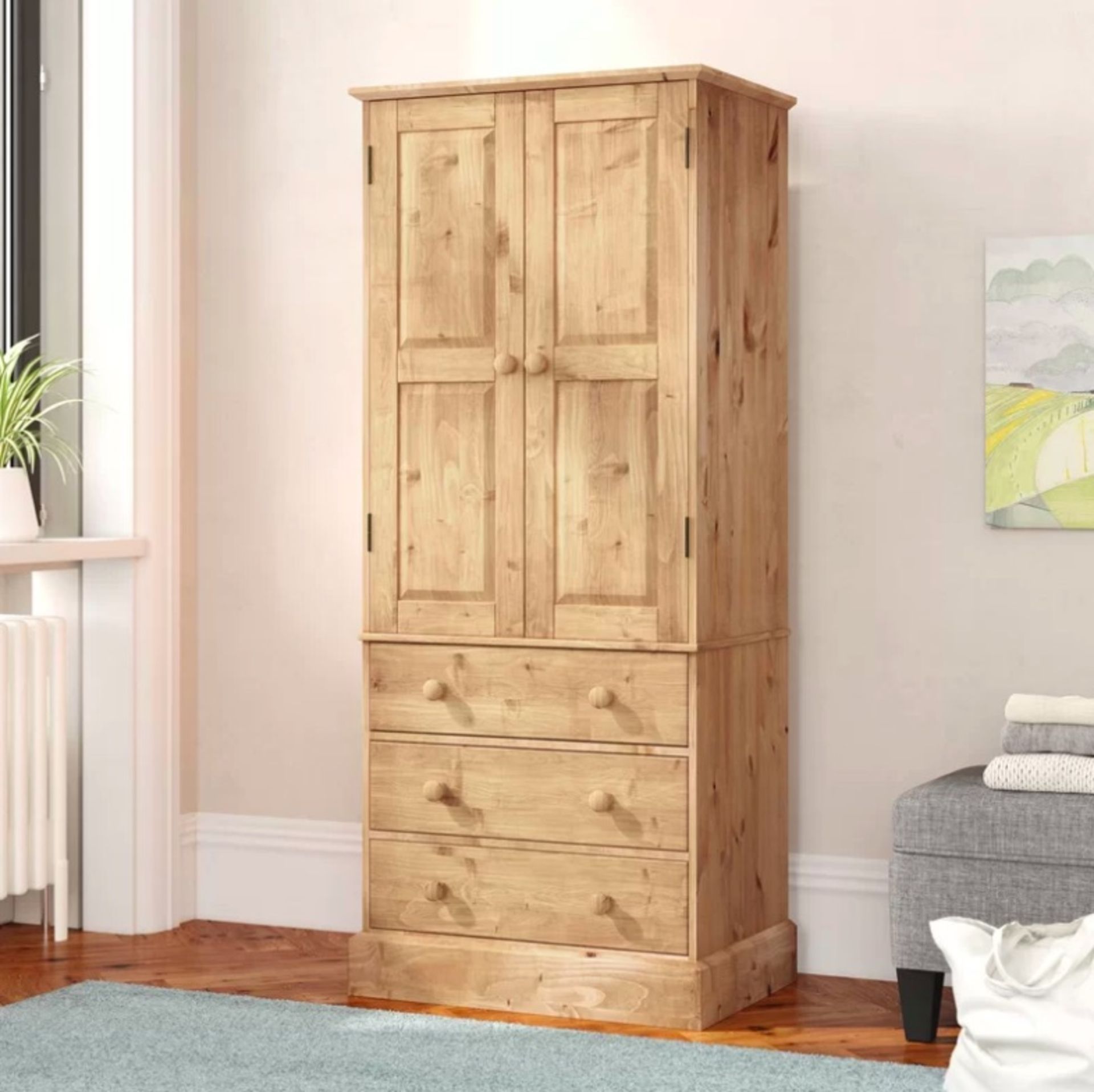 Classic 2 Door Wardrobe Beautiful And Classic Addition To Any Bedroom, This Two Door Three Drawer