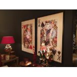 Framed Queen Of Hearts Wall Art Playful And Quirky, This Cards Art Line Is An Enlarged Version Of