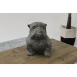 Set Of 2 Bulldogs Resin Sculptures Realistic And Amazing Features 20 X 35 X 32cm (Loc Grc02)