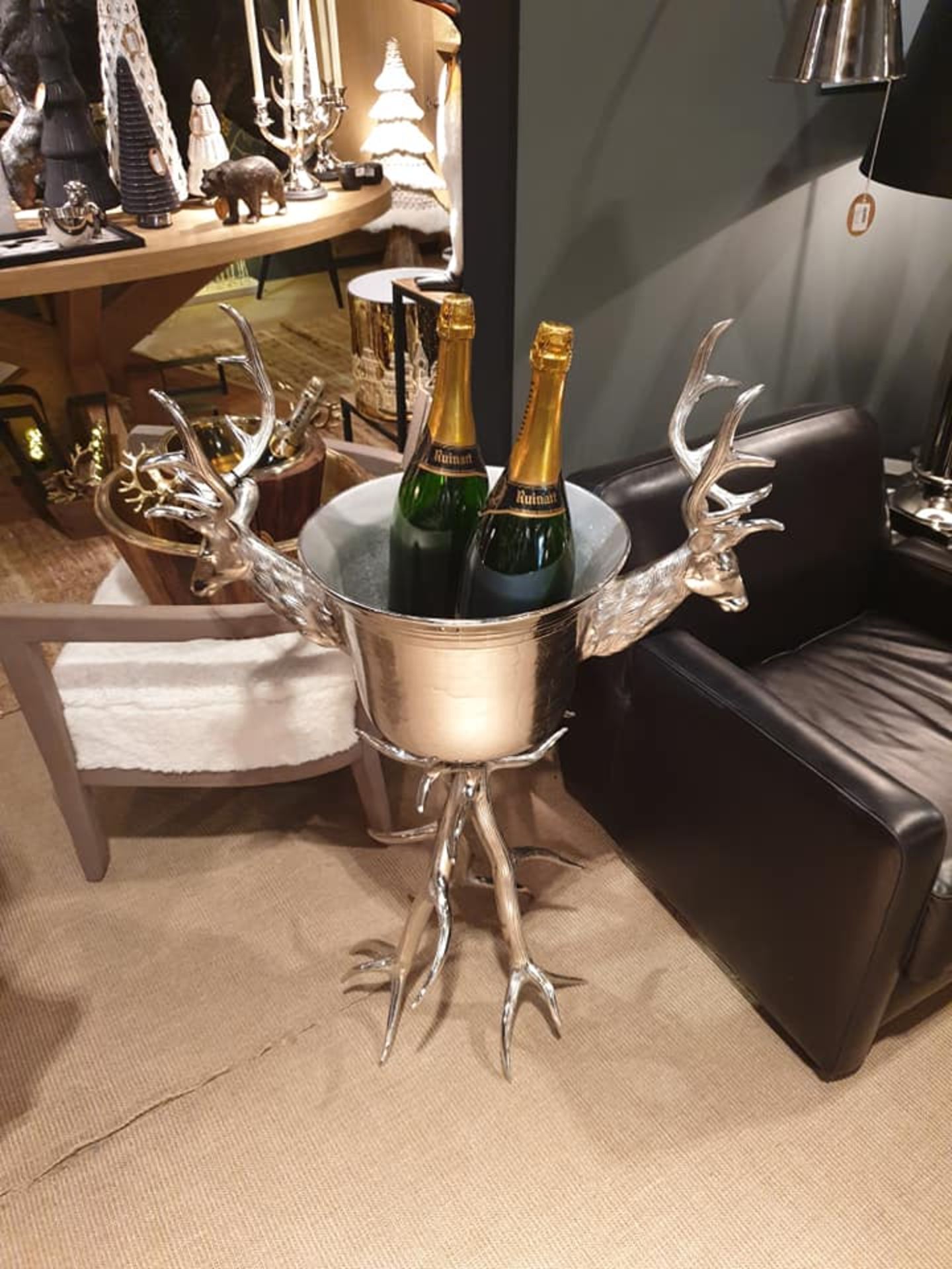 A Huge Champagne Cooler Formed With Stag Heads And Antlers Floor Standing Stand Is Sure To Be The - Image 2 of 4
