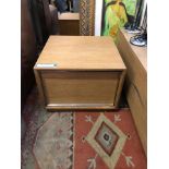 Stratford Side Table Single Drawer Honey Oak & Brushed Steel Trim From The Stable Of Timothy Oulton