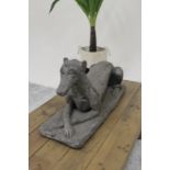 Set Of 2 Lying Dog Cast Resin Statues That Look Amazing 60 X 21 X 30cm (Loc Grc49)