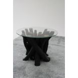 Black Teak Root Round Coffee Table With Glass Top We Are Very Proud To Welcome This Stunning Black