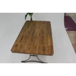 Re-Engineered Rectangular Table A Stunning 5ft Solid Mango Wood Dining Table With A Solid Steel