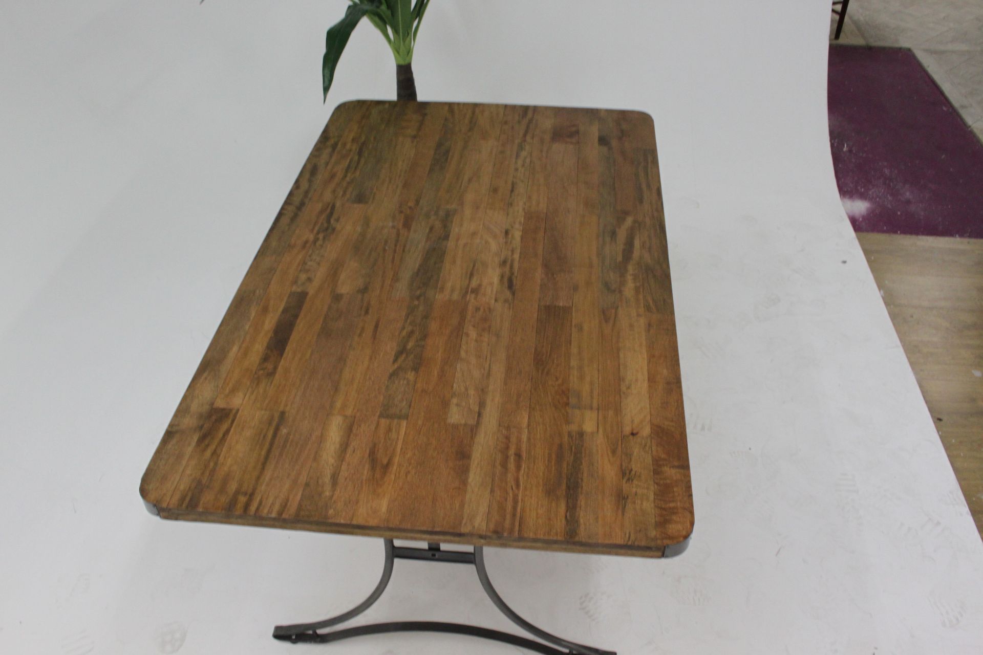 Re-Engineered Rectangular Table A Stunning 5ft Solid Mango Wood Dining Table With A Solid Steel