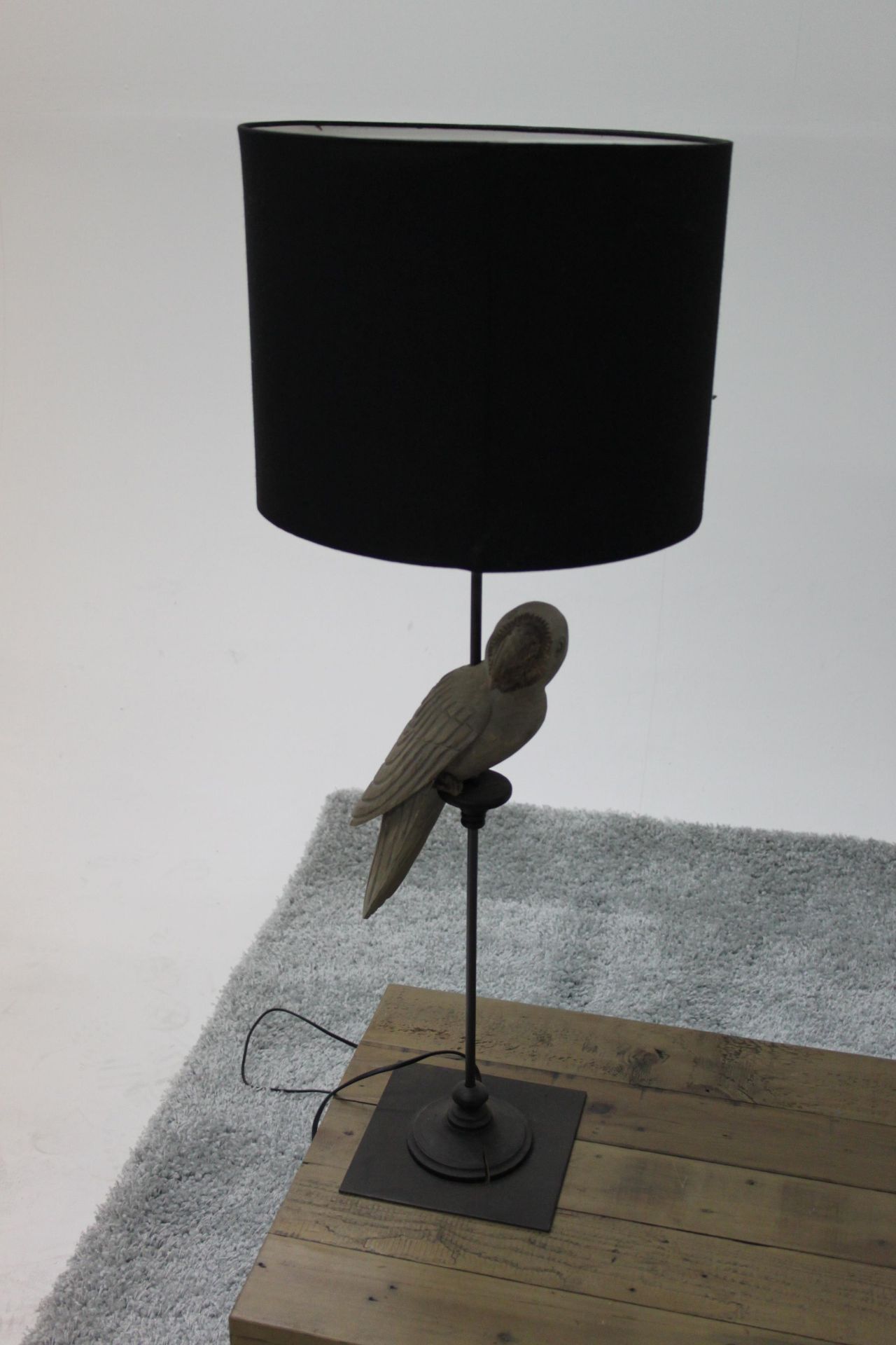 Wooden Parrot Table Lamp Perched On Her Stand Polly The Parrot Offers A Quirky Lighting Solution For - Image 2 of 3