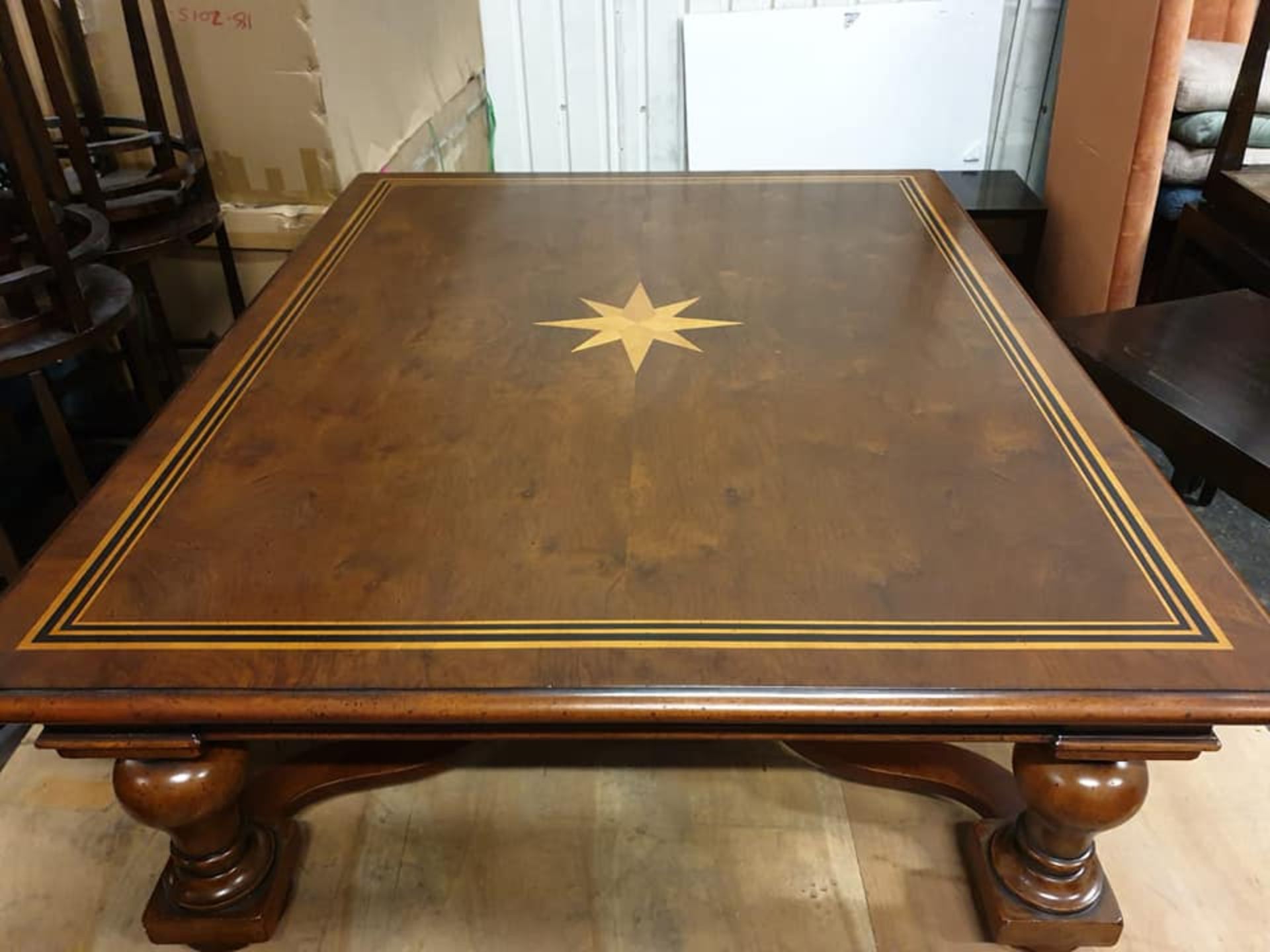 Rosewood And Satinwood Marquetry Inlay The Roland Coffee Table Is A Stunning English Rosewood Table - Image 2 of 3