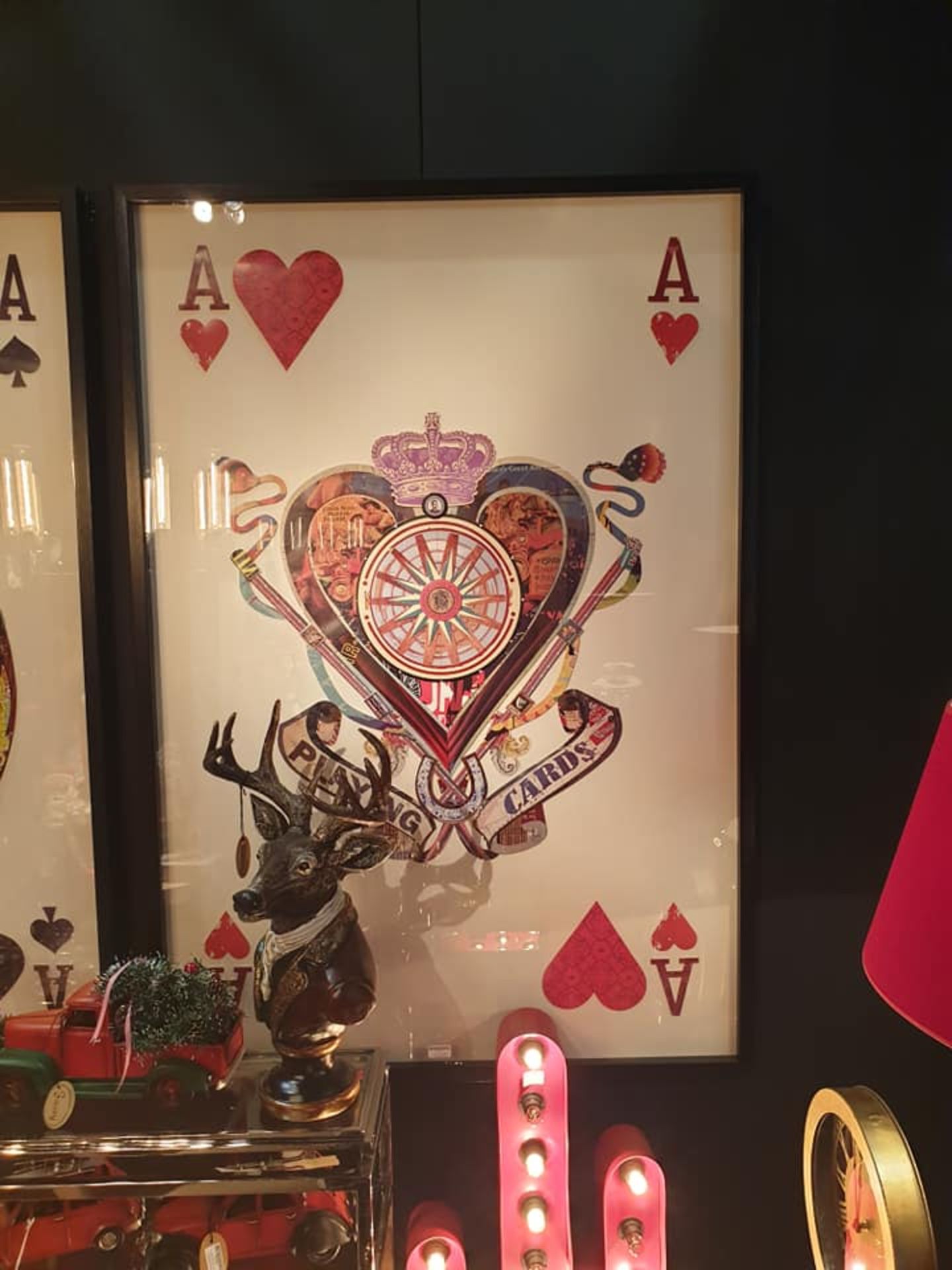 Framed Ace Of Hearts Wall Art Playful And Quirky, This Cards Art Line Is An Enlarged Version Of - Image 2 of 2