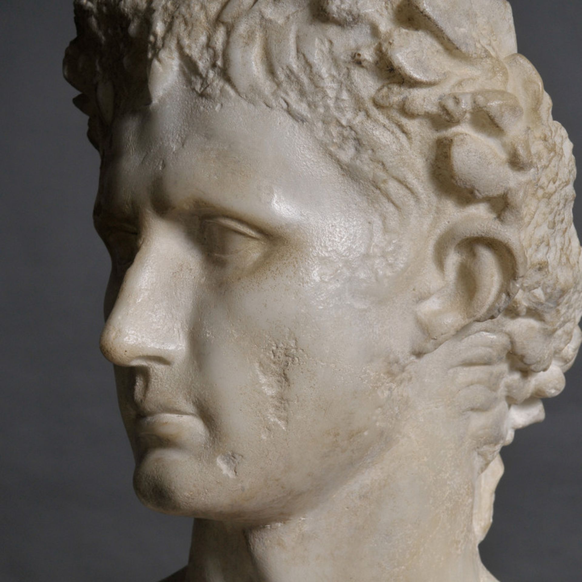 Augustus Emperor - Roman Louvre Composite Sculpture In The Likeness Of Augustus, Fragment Of The - Image 3 of 4