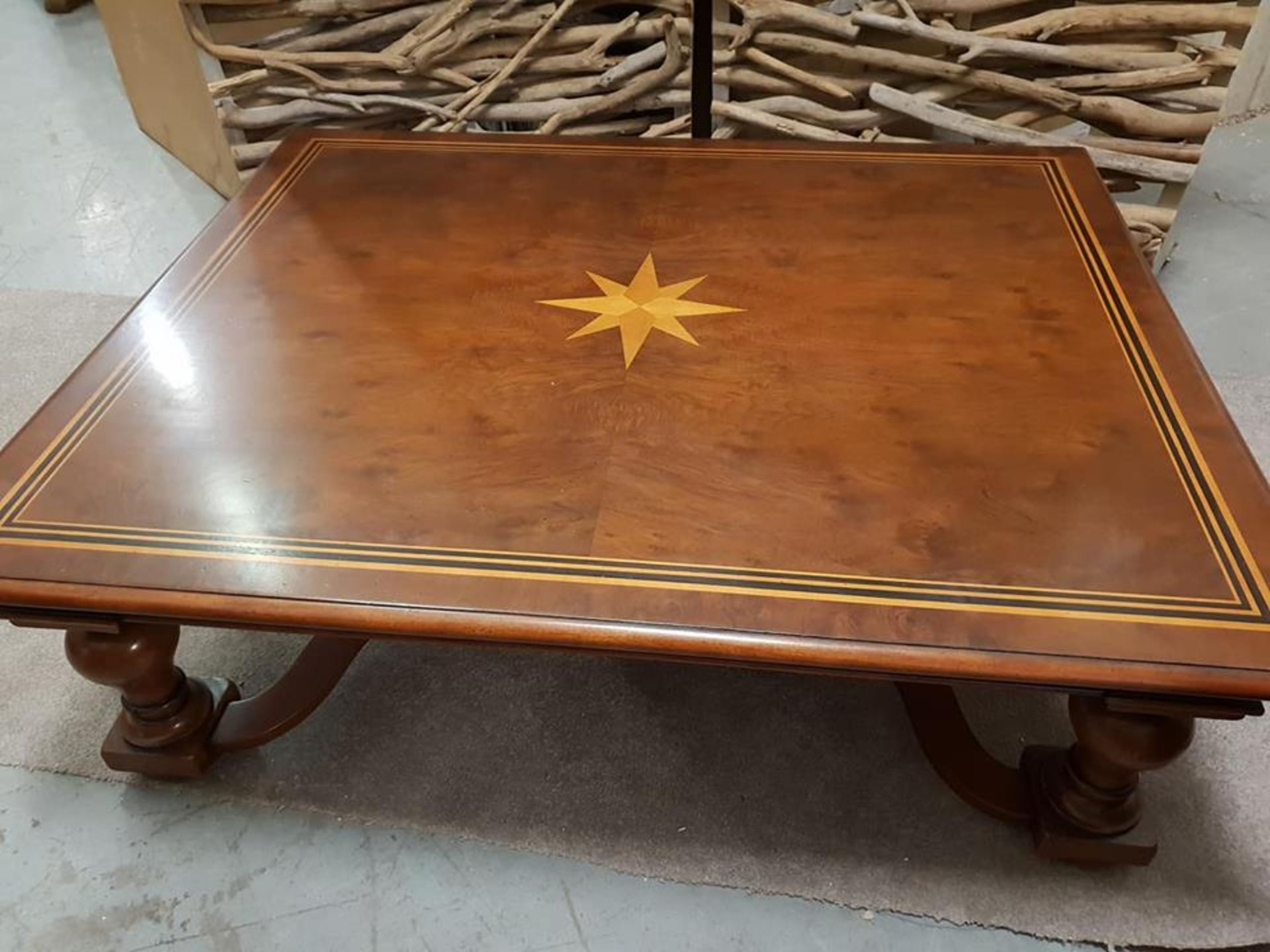 Rosewood And Satinwood Marquetry Inlay The Roland Coffee Table Is A Stunning English Rosewood Table - Image 3 of 3