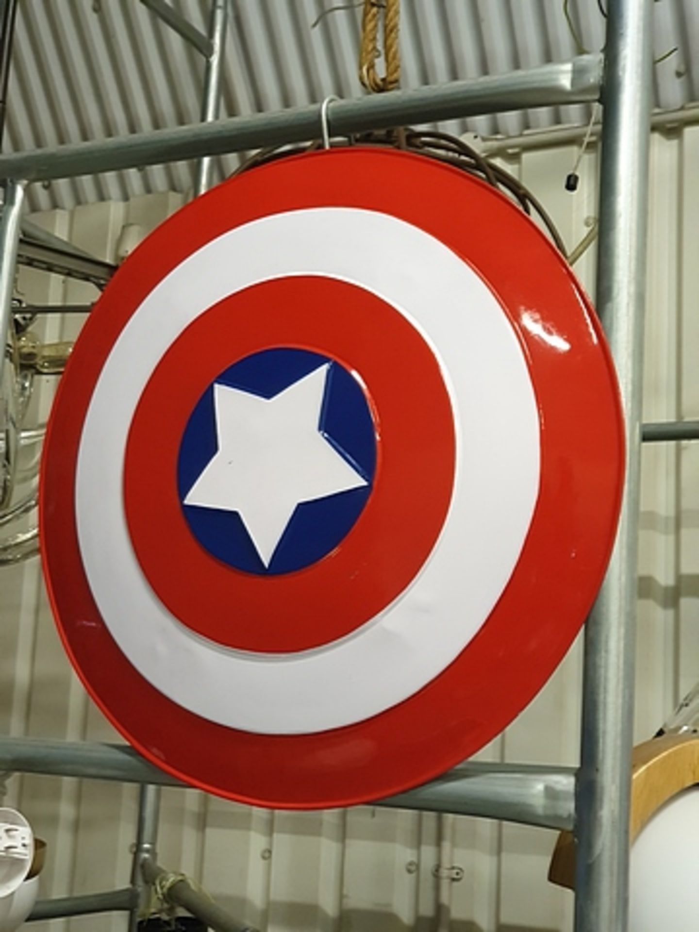 Marvel Legends Captain America Shield 24 inches in diameter and features two adjustable straps, in