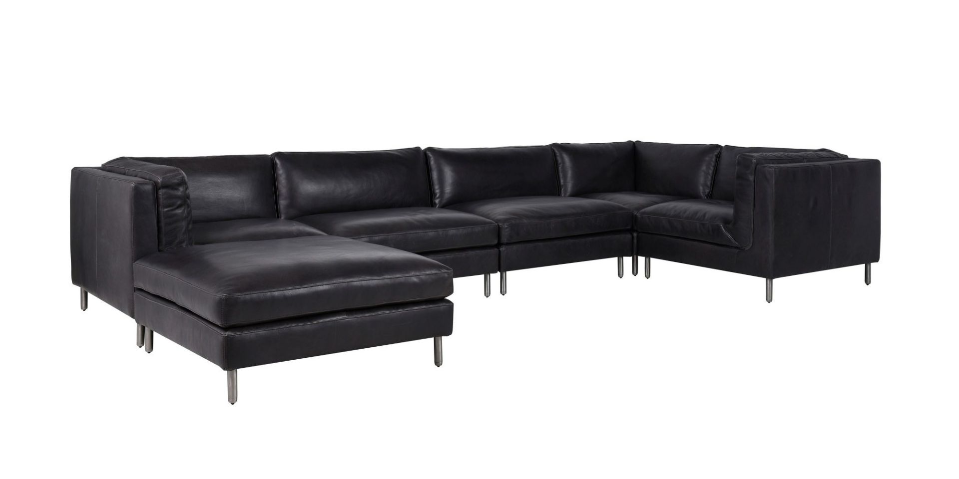 Spencer Leather Sectional Sofa Group The Spencer Is A Contemporary Low Height Sectional Sofa, Smooth