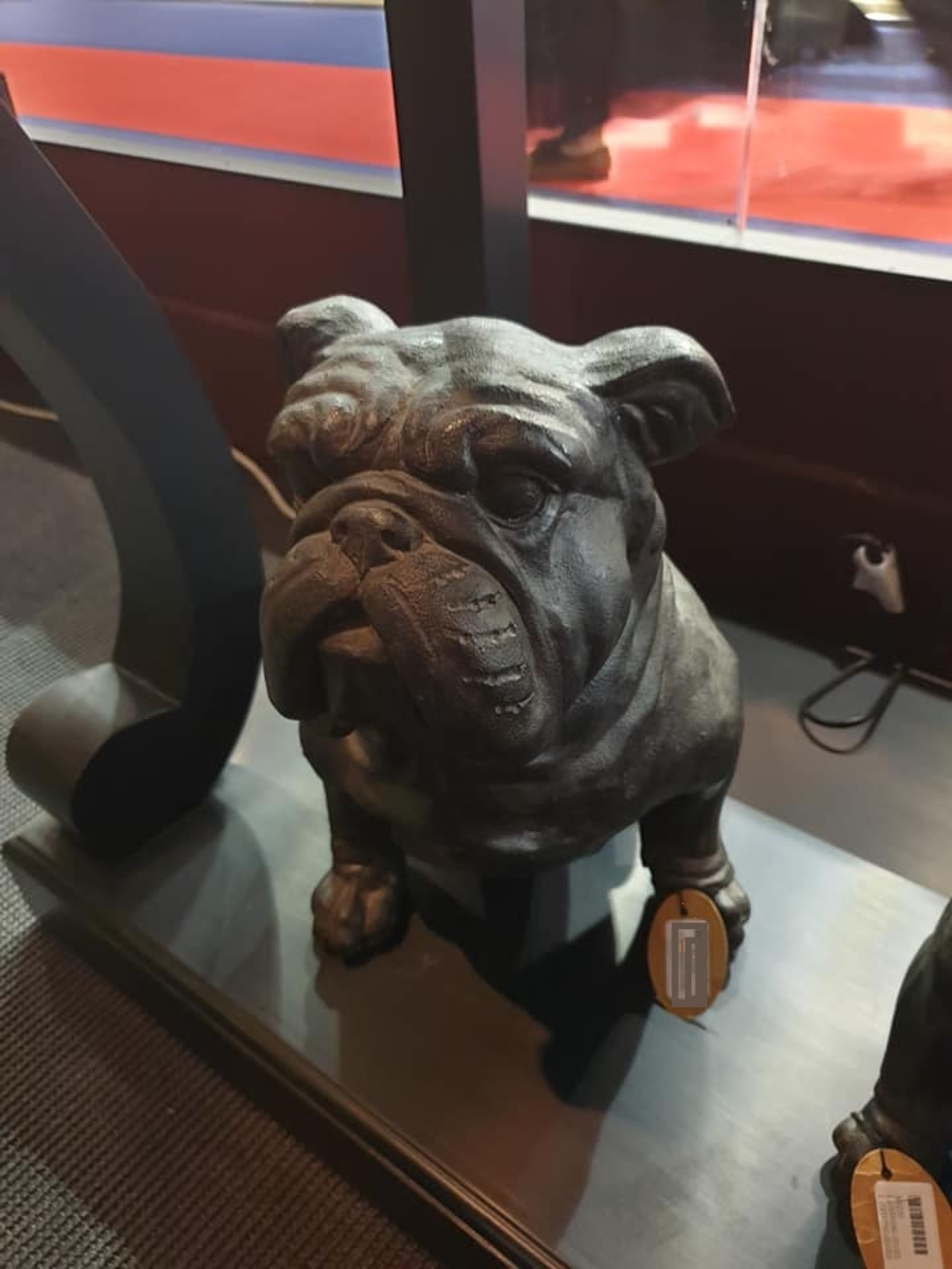 Bulldog Resin Sculpture Grey Bringing Fierce Character And Whimsical Charm To Any Setting. He May