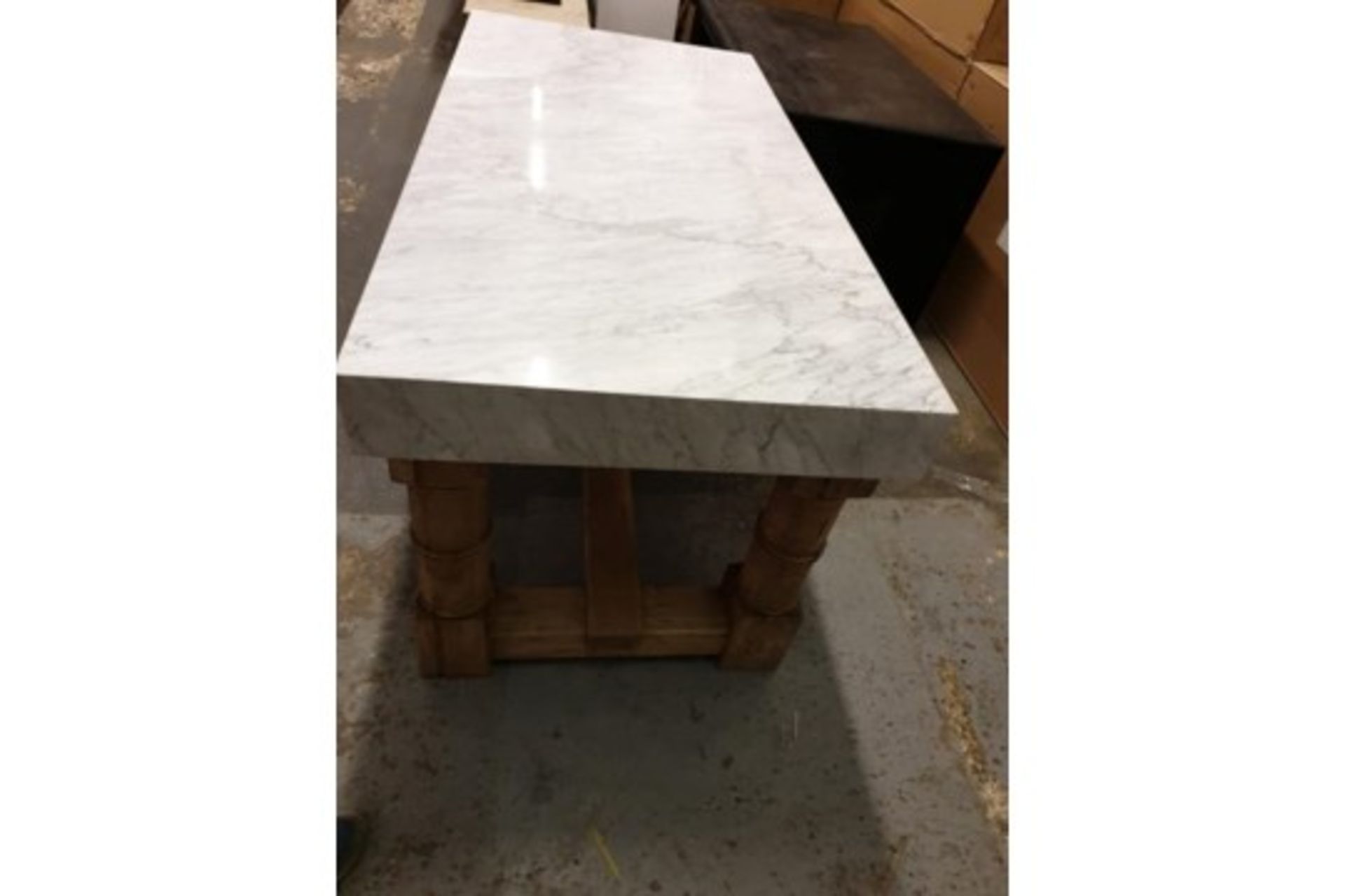 Kitchen Gun Barrel Dining The Gun Barrel Marble Dining Table Is Handcrafted From Genuine English - Image 2 of 2